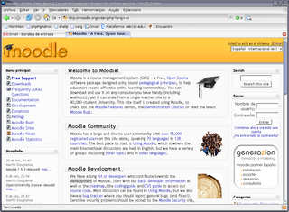 captura de la página principal de moodle.org