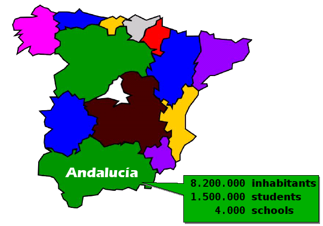 mapa con datos de Andalucía