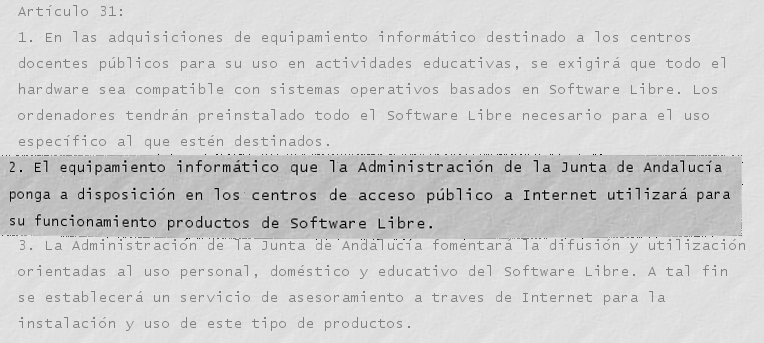 artículo 31 de la ley del sl en Andalucía