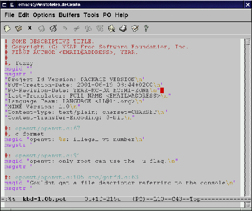 
		Emacs en modo po
	      